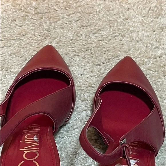 Calvin Klein Burgundy Slingback Heels - Picture 7 of 10